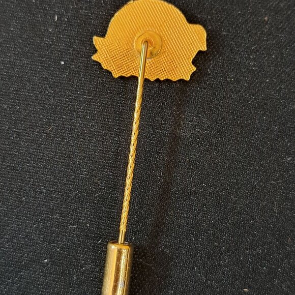 Vintage Gold Plated Turtle Stick Pin Blue & Brown Enamel - Picture 2 of 5